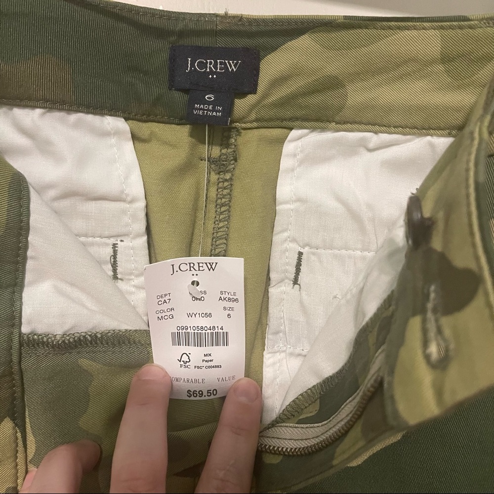 NWT J. Crew size 6 camouflage straight leg pants trousers! - Picture 3 of 4